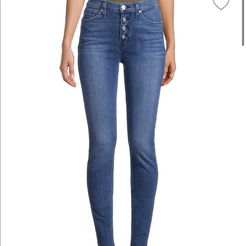 Hudson size 24 high rise jeans. Medium wash. Skinny style.